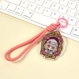 Vograce Custom Acrylic Lanyard Keychain with Rope Plastic Key Chains
