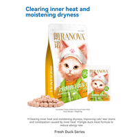 Nourriture pour chats Ranvoa certifiée ISO22000, formule de canard lyophilisée, échantillon en sachet - Vente en gros, sans céréales, riche en protéines