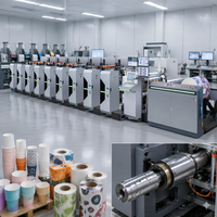 Machine Flexo Tout-en-un avec Manchon Servo, Optionnelle avec Laminage à Froid, Découpe et Ligne d'Impression Multifonctionnelle
