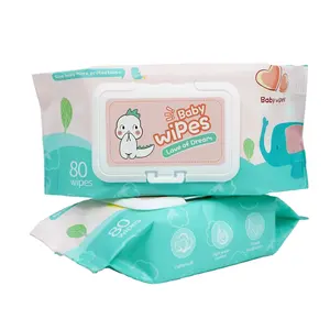 Manufacturer Good Quality Babo Care 80pcs Biodegradable Anti Bacterial Wet Baby Wipes Organic