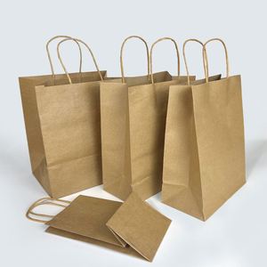 Bolsa de Papel Kraft Ecológica Personalizada con Asa de Mano, Embalaje Reciclado para Comida para Llevar, Pizza, Leche, Sushi, Regalos, Compras - Product Image 4
