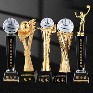 Piala Penghargaan Bola Voli Personalisasi Berlapis Emas Perak dengan Papan Nama Kustom, Medali Turnamen untuk Pemain dan Pelatih - Product Image 4
