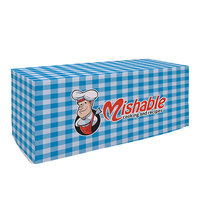 Nappe de table portable ajustée avec logo personnalisé pour tables de 4 pieds, 6 pieds, 8 pieds, nappe de décoration pour expositions, banquets et hôtels