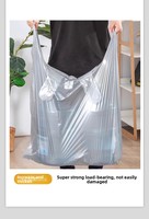 Sacs poubelles robustes en HDPE, sacs de courses en plastique, grands sacs à déchets avec logo personnalisé, emballage alimentaire, usage domestique et commercial
