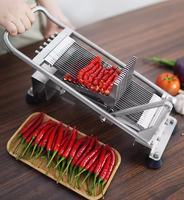Mini trancheuse à piment manuelle à usage domestique/machine à hacher le piment fort/découpeuse de piments en acier inoxydable