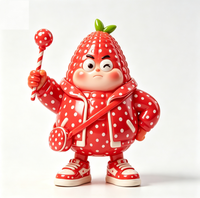 Figurine de collection personnalisée en PVC et ABS, motif maïs à pois rouges, style dessin animé, fabriquée en Chine, OEM sur mesure pour la vente en gros aux marques