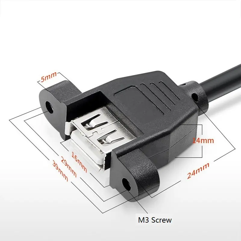 XXD High quality USB 1M black male to female for data transimission  printing and charge USB cable