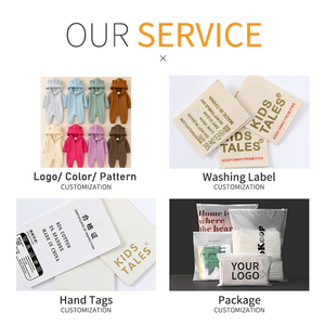 Tutina per Neonati in Cotone Tinta Unita, <span class=keywords><strong>Pagliaccetto</strong></span> <span class=keywords><strong>Invernale</strong></span> con Cappuccio a Orecchie di Orso e Cerniera, Abbigliamento per Neonati Maschi e Femmine - Product Image 4