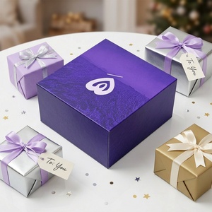 Custom Paper Cardboard <b>Box</b> with <b>Magnetic</b> Closure Purple Rigid Cardboard <b>Box</b> for Gift Packaging Eco Friendly Custom Logo Accepted - Product Image 1