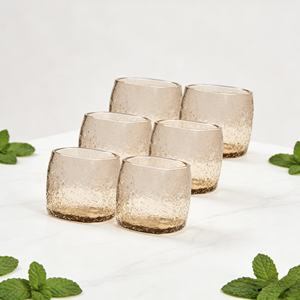 แก้วน้ำทำมือแบบแตก ชุด 6 ใบ แก้วเป่ามือโดยช่างฝีมือท้องถิ่น |   คาลิส - Product Image 4