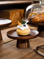 Plateau de serveur d'affichage de gâteau pour la cuisine plateau de service multifonctionnel support à gâteau en bois avec dôme en acrylique pour l'affichage de desserts de gâteau