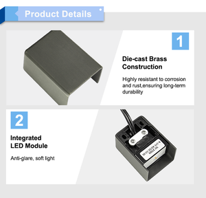 Mini Lámpara LED de Escalón de Latón Sólido de 12V de Bajo Voltaje, IP65, Montaje <span class=keywords><strong>en</strong></span> Superficie, para <span class=keywords><strong>Exteriores</strong></span>, <span class=keywords><strong>Escaleras</strong></span>, Terrazas y Paredes - Product Image 5