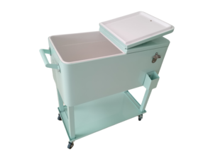 Chariot de refroidisseur de glace en métal de patio avec des roues Boîte de refroidisseur de bière pour le refroidisseur de roulement de boisson - Product Image 5