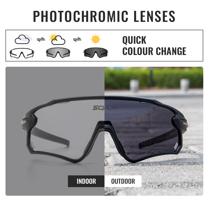 2024 New Wholesale SCVCN Cycling Glasses OEM UV400 Unisex Sports Bicycle Riding Mountain Bike Sunglasses Cycling Eyewear