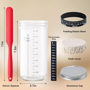 OEM ODM Pots en verre de 24 oz pour levain de sourde, vente en gros, fournitures de boulangerie pour la levée de la pâte et la cuisson du pain, pots hermétiques type boîte de Pétri - Product Image 2