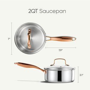 High Quality Modern American Style Soup Pots <b>Saucepan</b> Without Coating Triply Stainless Steel Milk Pot - Product Image 2