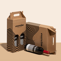 Emballage en carton ondulé imprimé avec logo personnalisé, boîte de transport pour 3 bouteilles de bière ou de vin
