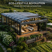 Solárium de Vidrio Retráctil Automático para Granjas Ecológicas y Jardines, Invernadero, Espacio de Estar al Aire Libre de Lujo para Todo Tipo de Clima