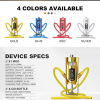 Chicha Électronique Portable de Luxe pour Voiture, en Acier Inoxydable, avec Accessoires