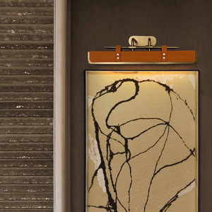 Leather Wall Lamp Acrylic Lampshade LED <b>Light</b> Source Switch Control For <b>Corridor</b> Guest Room Ambient Lighting - Product Image 4