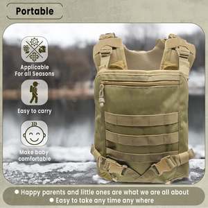 מנשא תינוקות טקטי/לטיולים - מנשא לתינוקות לאבות - מנשא תינוקות לגברים עם מסגרת פלסטיק - Product Image 3