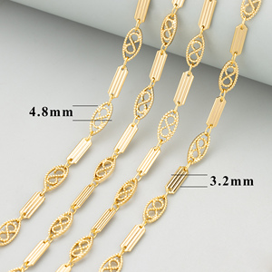 <span class=keywords><strong>C418</strong></span> chaîne en gros, plaqué or 18 carats rhodié, cuivre, fait à la main, sans nickel, résultats de fabrication de bijoux, collier de bracelet à bricoler soi-même, 1 m/lot - Product Image 6