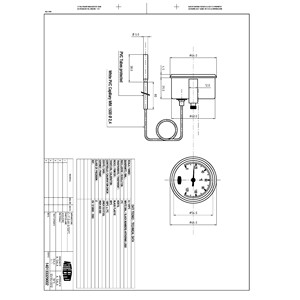 Termómetro C71 de 60 mm con cuerpo de acero cincado y marco de acero, capilar de 1500 mm con revestimiento de PVC de 2,4 mm, rango de temperatura - Product Image 2