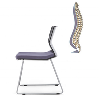 Chaise de conférence empilable ergonomique intelligente robuste GS-1763 sans accoudoirs en plastique avec base cantilever pour la maison, le bureau, l'école et la salle à manger