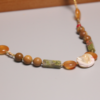 Style bohème colonne naturelle Unakite cornaline pierre collier à facettes image pierre perlée collier tour de cou pour femmes hommes
