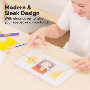<span class=keywords><strong>Cadre</strong></span> photo premium en argile blanche pour empreintes de mains et de pieds de bébé, idéal pour cadeau de baby shower ou souvenir - Product Image 2