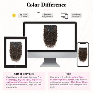 Extensiones <span class=keywords><strong>de</strong></span> Cabello con Clip, Extensiones Cortas Rizadas y Onduladas Marrón, Encaje Invisible, Cabello Natural Suave para Mujer, Castaño - Product Image 5