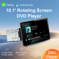 SEMAITU 2 Din 10,1 pouces Écran tactile rotatif pour tableau de bord de voiture avec lecteur intégré, Wi-Fi, Mirror CarPlay, émetteur FM