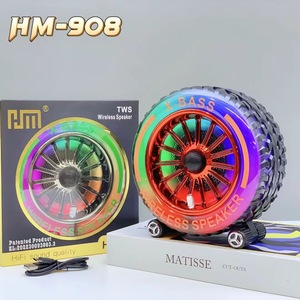 Loa <span class=keywords><strong>Bluetooth</strong></span> di động hình bánh xe nhiều màu sắc, phát sáng RGB không dây, sản phẩm mới, quà tặng vui nhộn cho ô tô và ngoài trời - Product Image 6