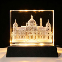 Manufacturer Wholesale K9 Blank Crystal Blocks Laser Engrave 3D Family Photo Frame With LED Base for XTool UV Machine