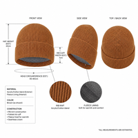 Bonnet en tricot doublé polaire pour homme et femme, coupe-vent, protège-oreilles, chaud, doux, extensible, pour le ski, la promenade du chien, la vie quotidienne