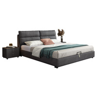 Cadre de lit moderne de luxe 160x200 King, réglable, avec rangement, en bois de chêne écologique et durable, pour chambre principale, garantie 3 ans