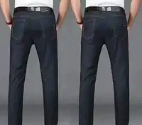 กางเกงยีนส์ทรงสลิมฟิตสำหรับผู้ชาย,กางเกงยีนส์ขายาวผ้ายีนส์สีน้ำเงินและสีดำขายส่งจำนวนมาก