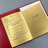 Couverture de menu personnalisée, reliure à rivets métalliques, livre de menu de restaurant, dossier de menu de café-bistro de luxe avec pages intérieures remplaçables