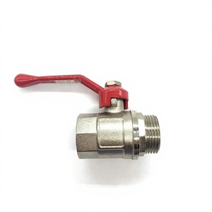Mini Válvula de Bola de Latón 1/4" con Rosca Externa Macho, Conexión para Manguera, Mango Rojo, Resistente al Óxido, Manual, Marca OEM C-Way, para Agua - Product Image 3
