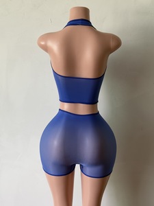 Completo <span class=keywords><strong>Sexy</strong></span> <span class=keywords><strong>da</strong></span> <span class=keywords><strong>Donna</strong></span> in Rete Trasparente, Top e Shorts Coordinati, Set Due Pezzi Vintage <span class=keywords><strong>Sexy</strong></span>, <span class=keywords><strong>Abbigliamento</strong></span> Femminile 2026 - Product Image 3