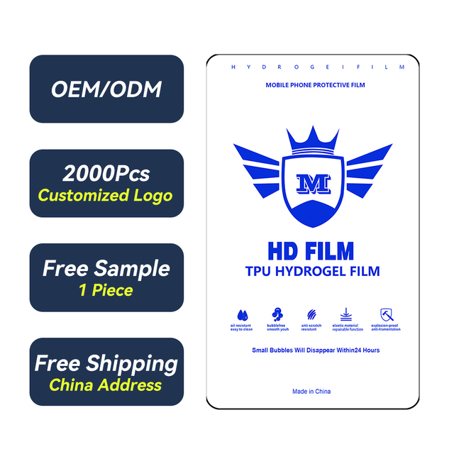 Wholesale Price OEM Custom HD Clear Anti Fingerprint Bubble Free TPU Hydrogel Screen Protector Film for iphone Samsung Series