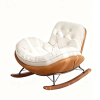 Fauteuil inclinable à bascule minimaliste moderne avec revêtement en tissu technique et pieds courbes pour salon, balcon, mobilier de maison, relaxation