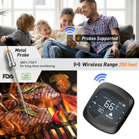 Thermomètre de barbecue sans fil intelligent Hypersynes Pro-05 avec 6 sondes, écran LCD, capteur de distance numérique, connexion Bluetooth, en plastique