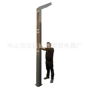 Solar <b>Garden</b> Light Aluminum <b>Pole</b> 3M Height LED Outdoor Landscape Lighting Water Resistant Free Standing - Product Image 3