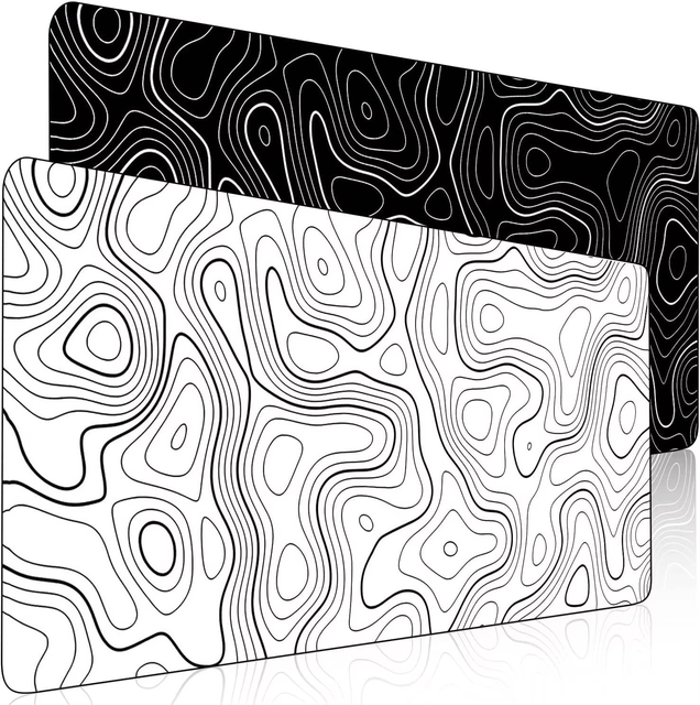 Topographic Contour Gaming Large Glass Mouse Pad for Desk Keyboard and Desk Mat Computer Protector Mat Office Desk Accessories