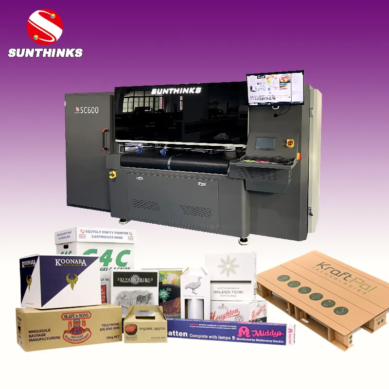 Sunthink SC600 mesin Printer tunggal 24 inci, mesin Printer kotak karton kemasan bergelombang Format besar