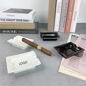 Cendrier en porcelaine blanche de luxe, cendrier en <span class=keywords><strong>céramique</strong></span> avec logo personnalisé, porte-cigarettes pour la maison, le bureau, la salle de séjour - Product Image 1