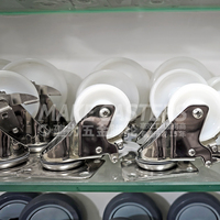 3 "4" 5 "Pouces en Acier Inoxydable SUS 304 Roulettes Roues PA Verrouillage de Frein Pivotant Résistant à la Corrosion Chariot Industriel Roulette Personnaliser 316