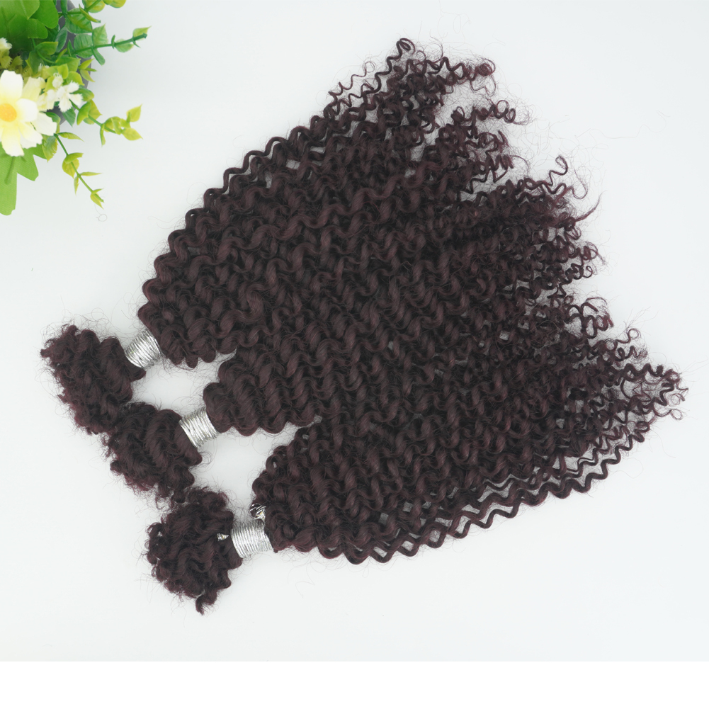 KAMA Factory Price 10 Inches 4A 4B 4C Curl Afro Kinky Remy Single Weft Crochet Bulk Hair Twist Braiding for Hair Extension Detail Section 3