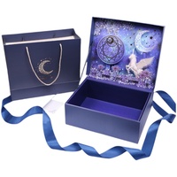 Personnalisé exquis dessin animé tridimensionnel bleu cosmétiques Souvenir emballage boîte-cadeau avec son propre logo